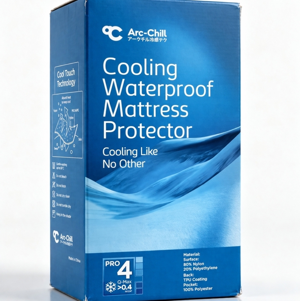 TWIN Arc-Chill Cooling Waterproof Mattress Protector White Cool Touch Bed Cover